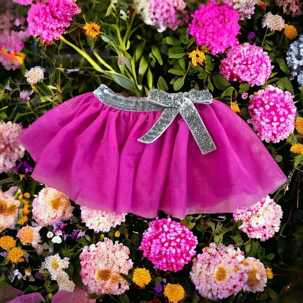 American Girl Doll Truly Me Love‎ to Layer Outfit Pink Tulle Skirt ONLY Silver